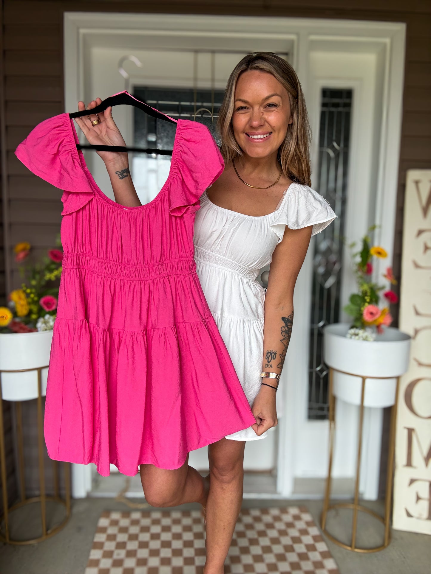 Flirty Mini Dress medium / hot pink