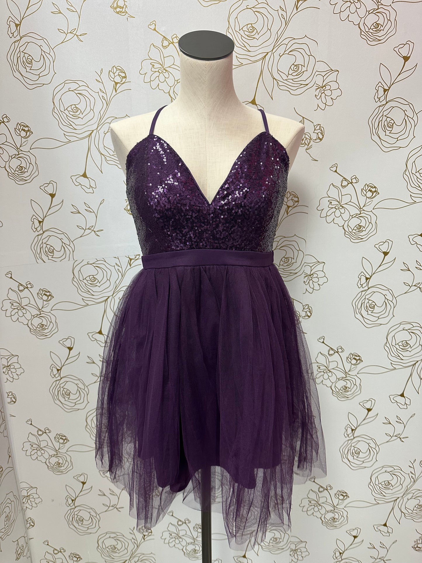 eggplant party dress Fitted Satin Sleeveless Open Back Eggplant Evening Gown AC370 8 / Eggplant (Purple)