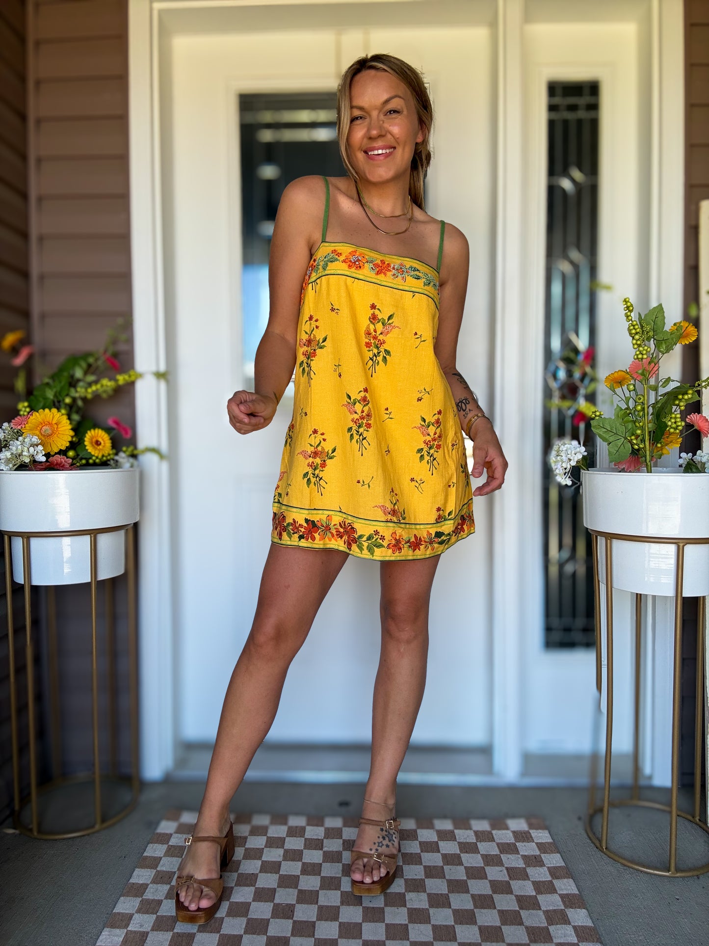 Bali Take Me With You Mini Dress at Free People in Yellow, Size: XS Bali Take Me With You Mini Dress at Free People in Yellow, Size: XS