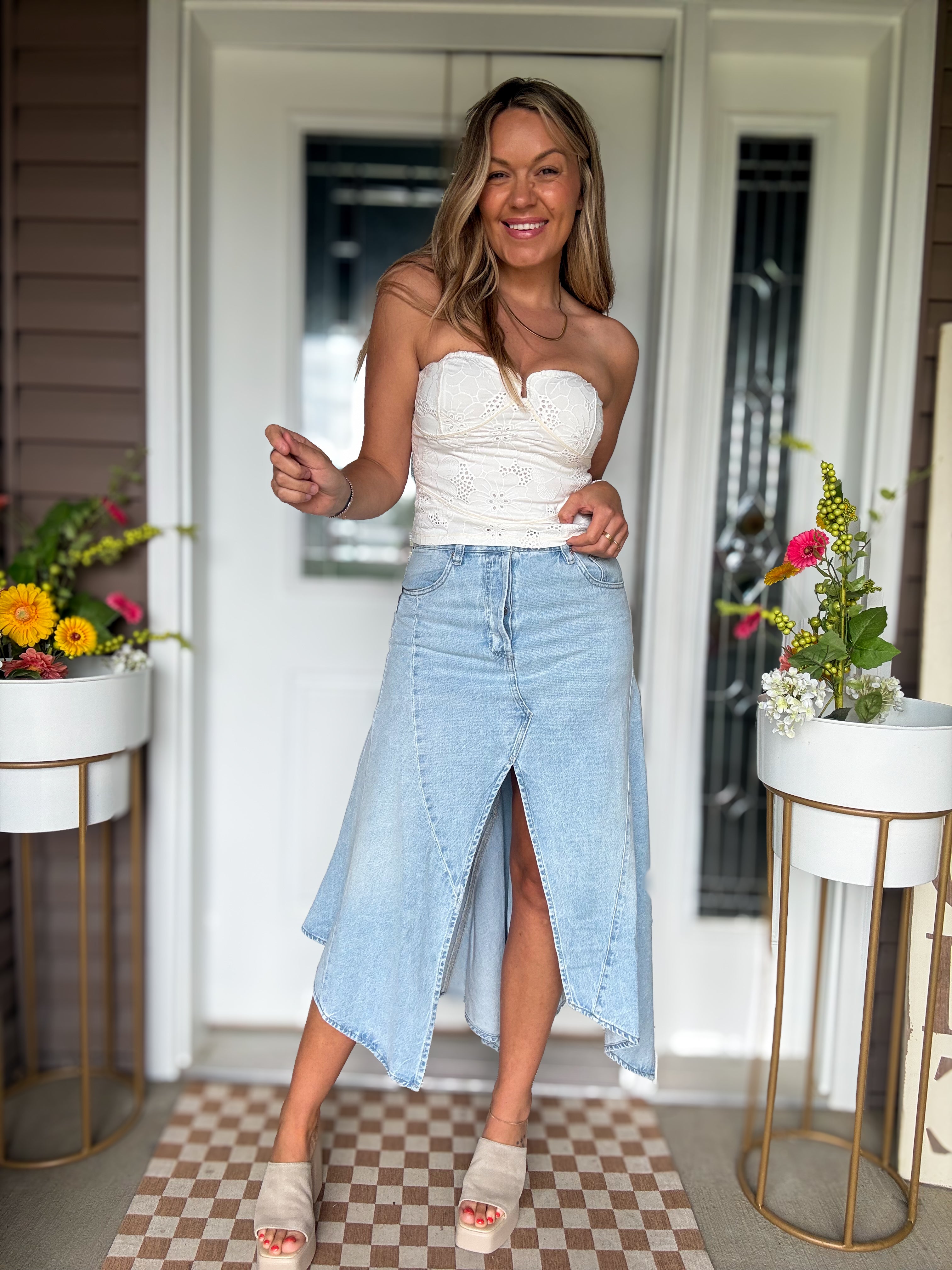 Free People Aquarius Denim Skirt – Styles By Erica