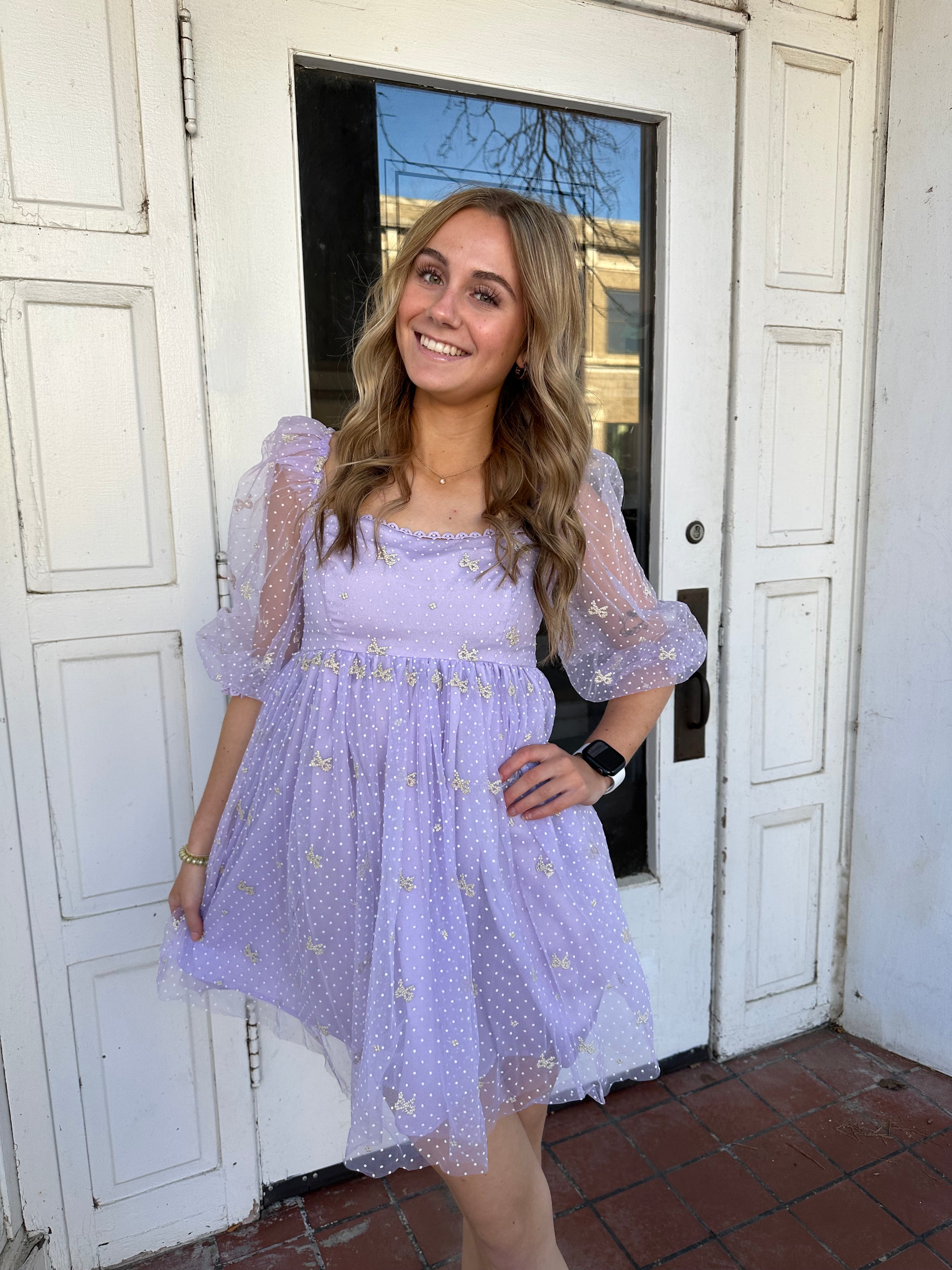 Lavender Bow Dress – Styles By Erica