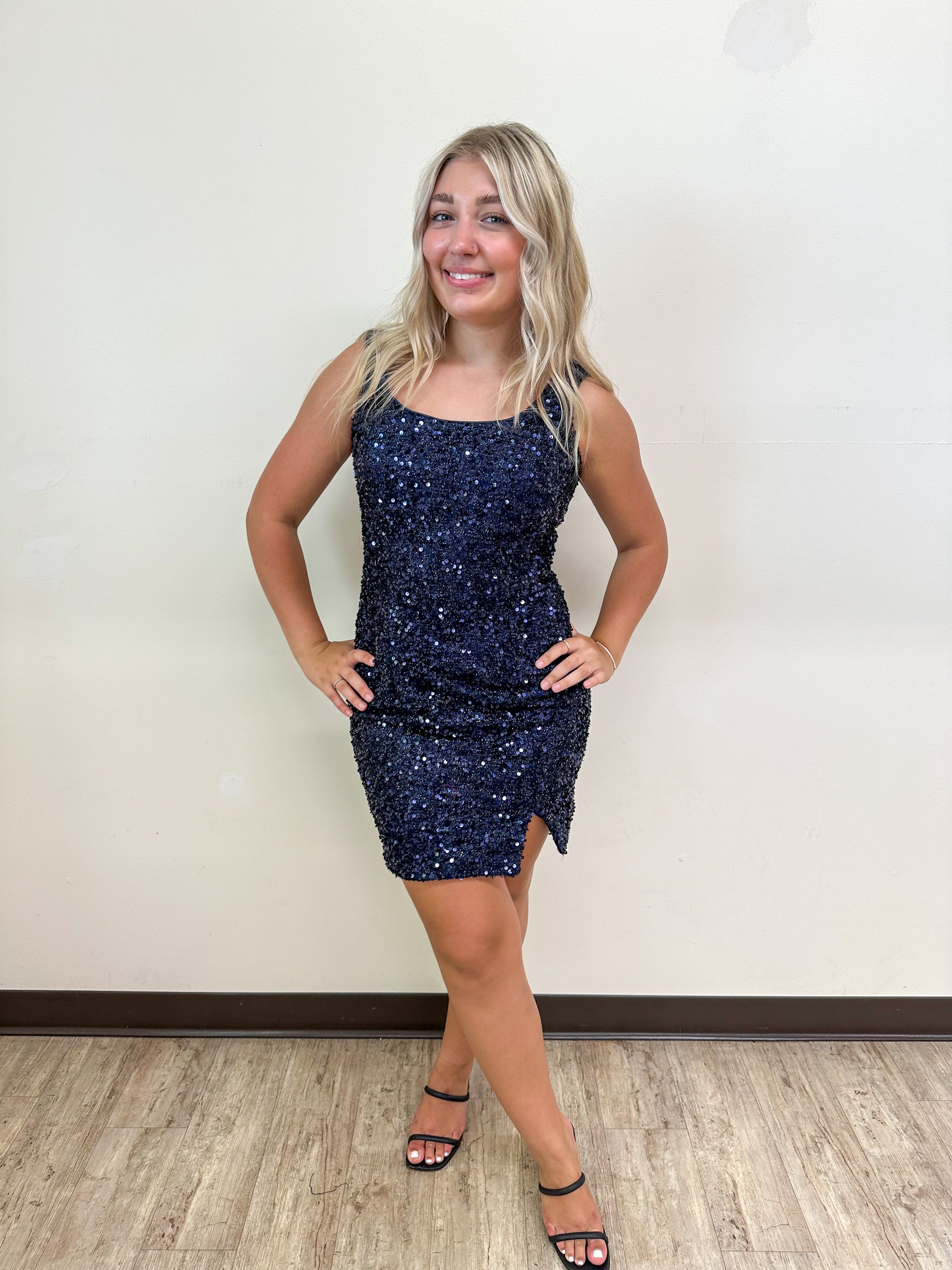 navy sequin formal dress Backless Royal Blue Long Sequin Formal Dress Royal / 0 main image 1