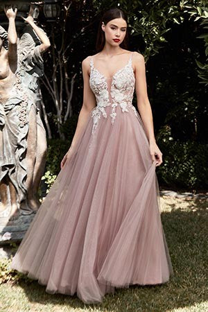 Floral A-line Gown-Mauve – Styles By Erica