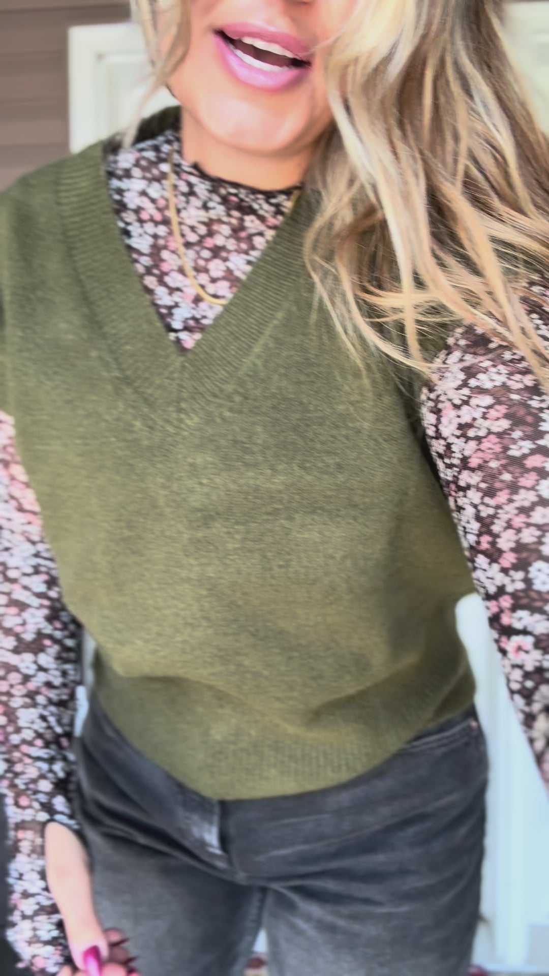 Olive Everyday V-Neck Sweater