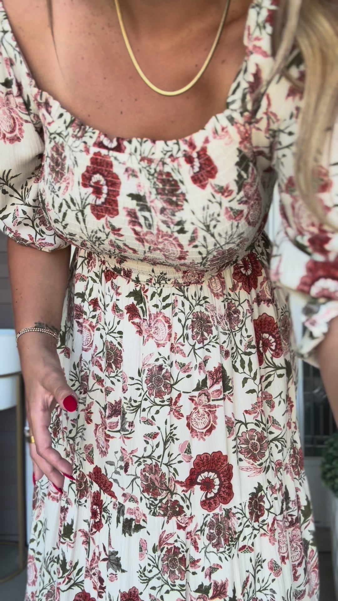 Autumn Grace Smocked Maxi Dress