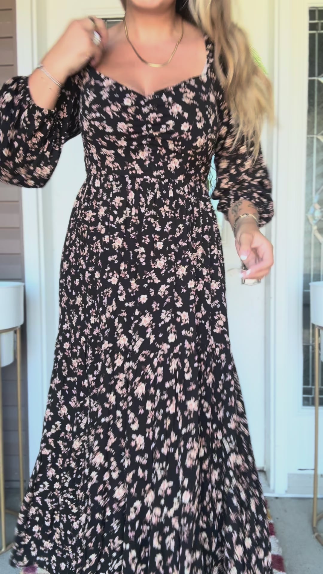 Deep Fall Ruched Midi Dress