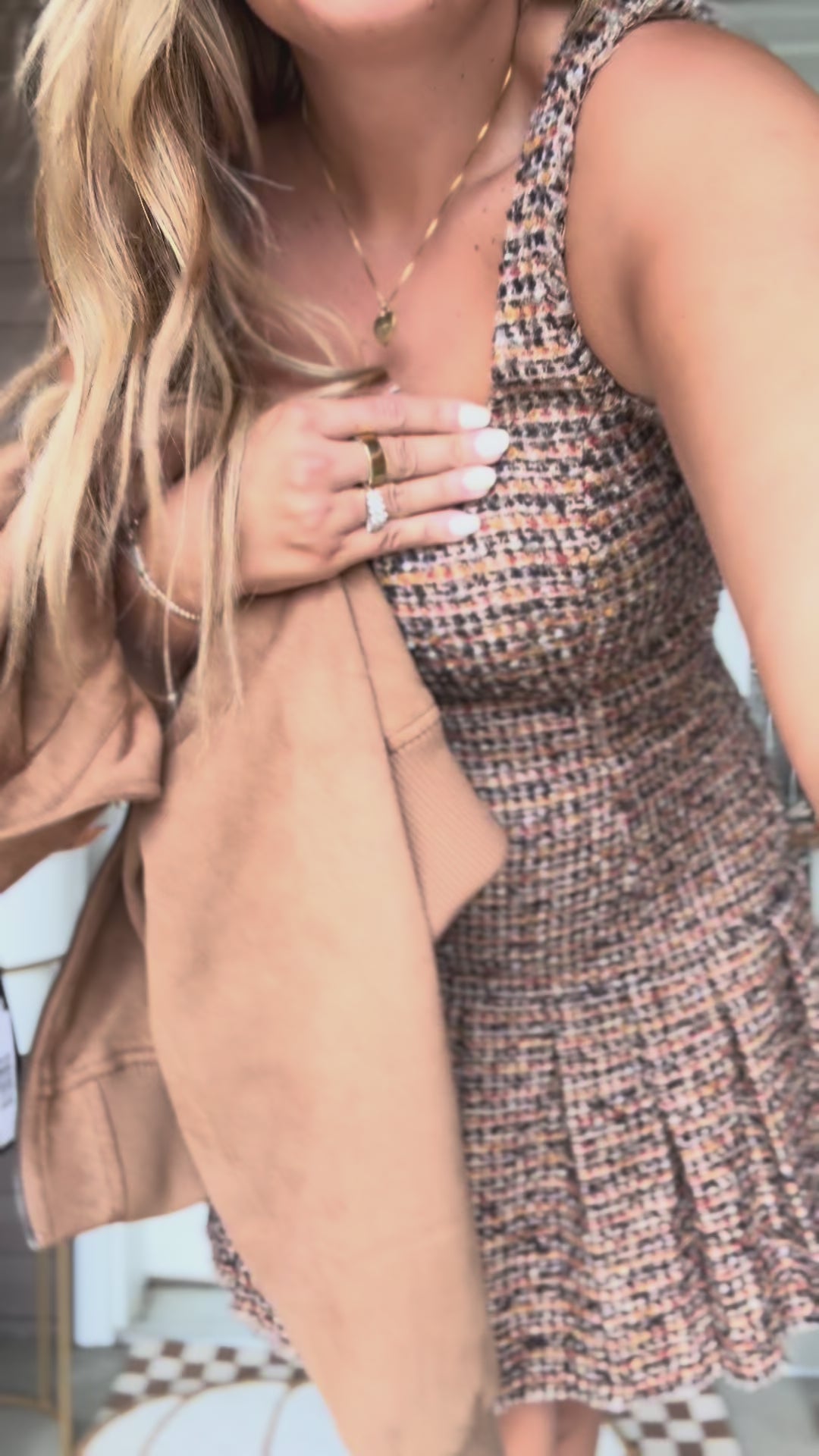 Steve Madden Avie Dress-Brown Plaid