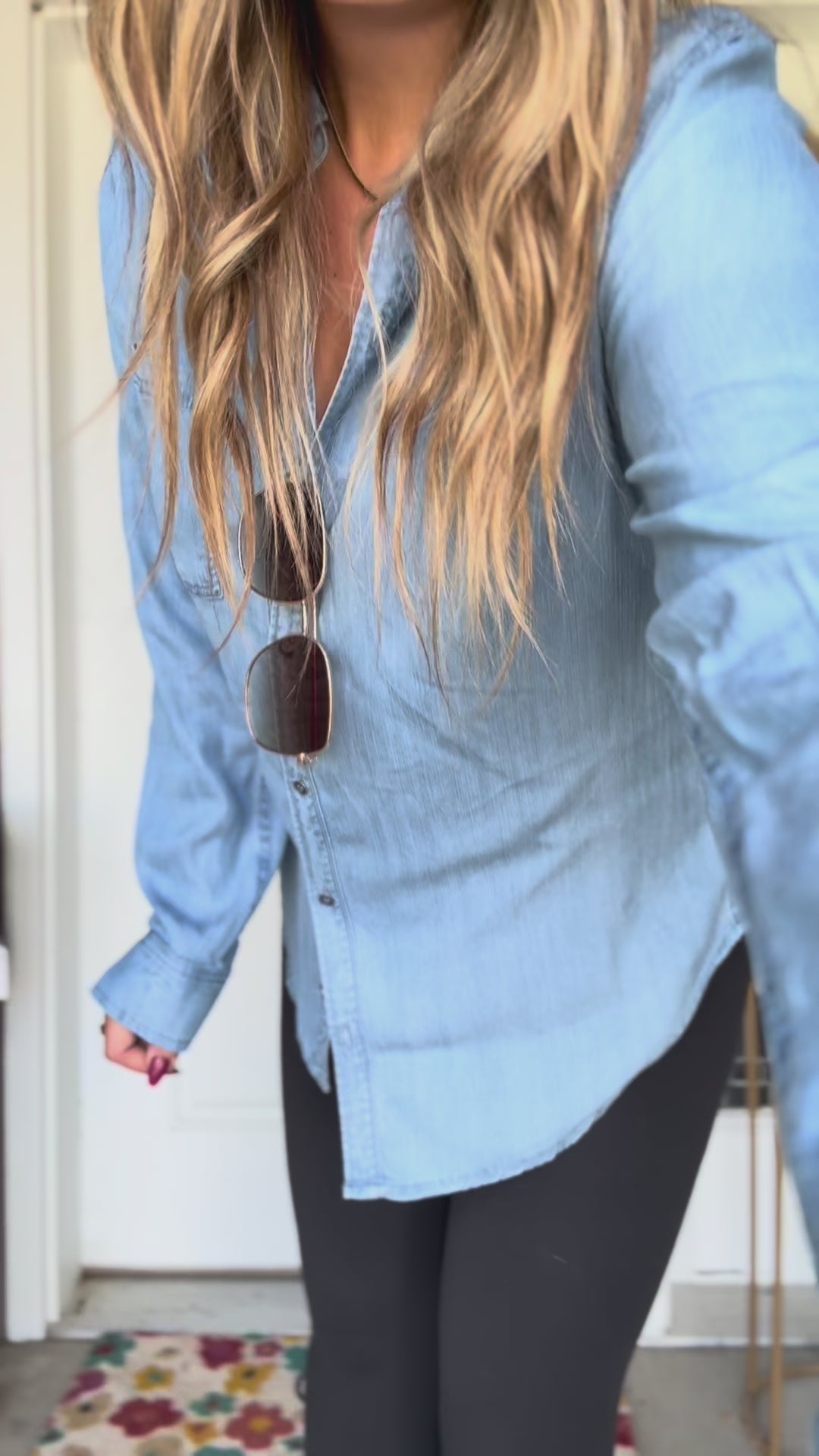 Layer & Go Denim-Look Tencel Top