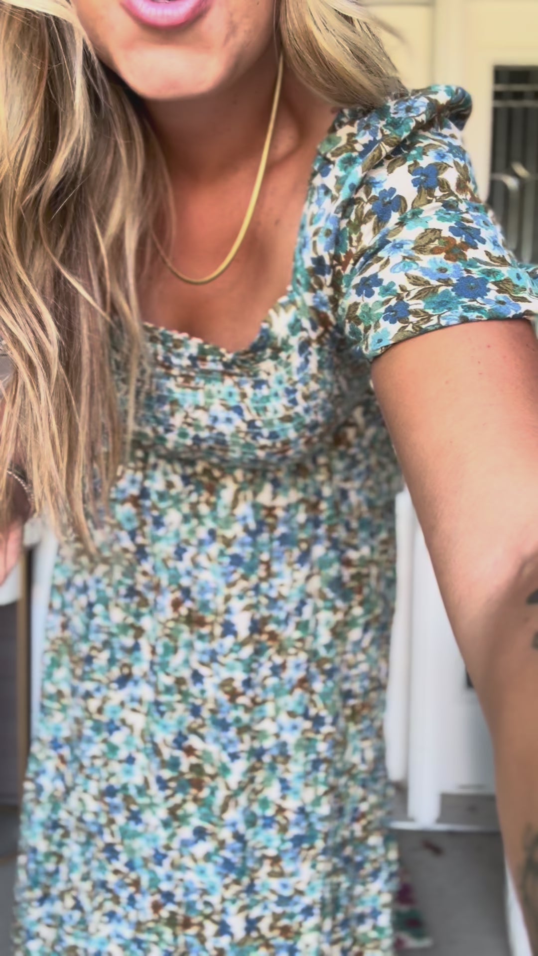 Autumn Bloom Smocked Maxi Dress